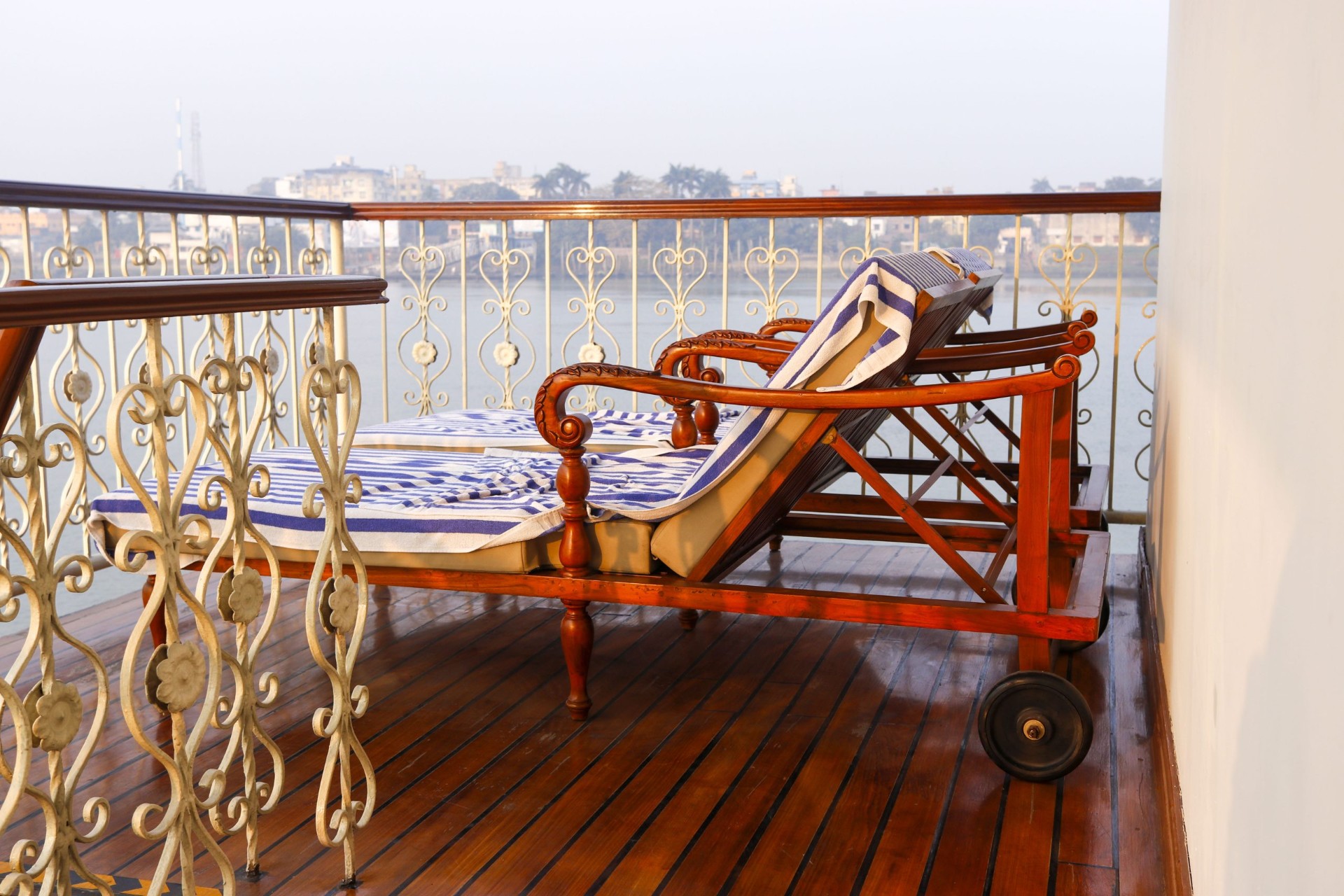 Private balcony aboard the Antara Ganga Vilas