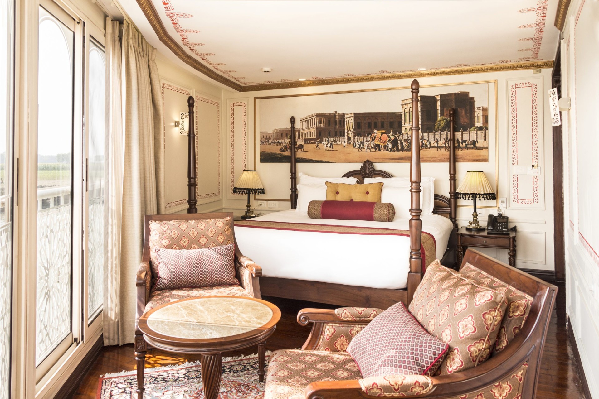 Heritage suite aboard the Antara Ganga Vilas