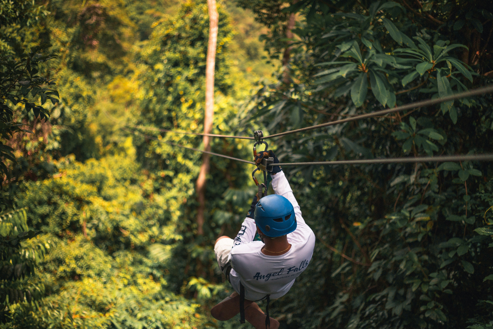 Ziplining through the Belizean jungle canopy